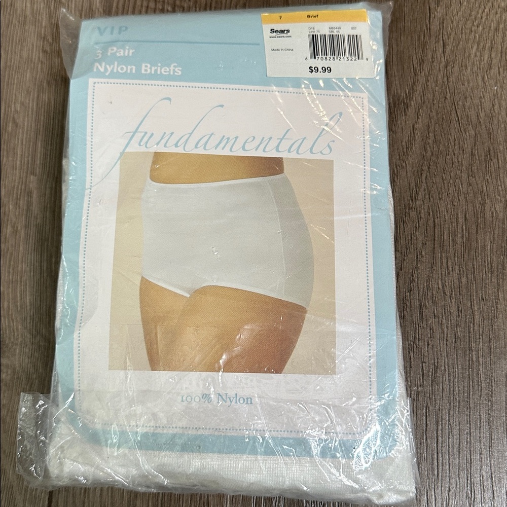 Three Vintage Sears Nylon High Waist Brief Panties Size 7
